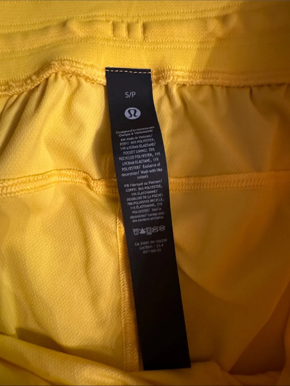 lululemon athletica Bright Yellow Performance Shorts